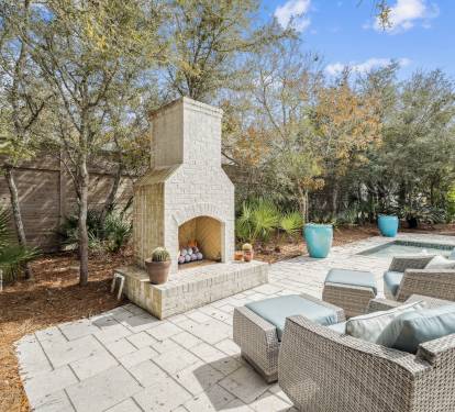 Cozy Up By the Outdoor Fireplace!