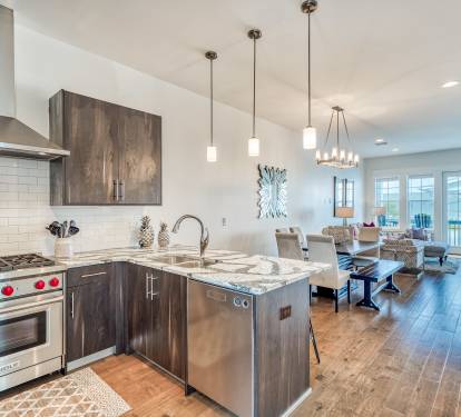 2nd Floor Kitchen - Equipped with a Wolfe Gas Range