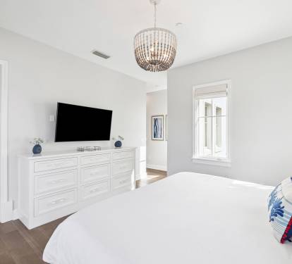 Front Primary King Suite - Equipped with a Flat-Screen TV