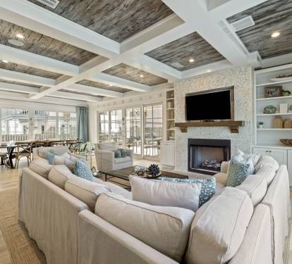 1st Floor Living Area - Large Sectional & Flat-Screen TV