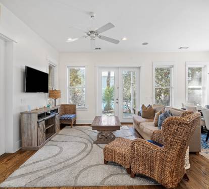 1st Floor Living Area - Furnished with a Cozy Sofa