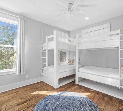 2nd Floor Bunk Room - Furnished with Two Twin over Twin Bunk Beds