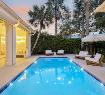 Take an Evening Dip Under the Stars in the Private Pool!