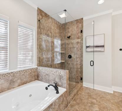 Relax in the Soaking Tub & Walk-in Shower