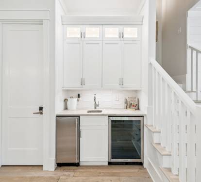 Wet Bar with Stand-Alone Ice Maker & Wine Cooler