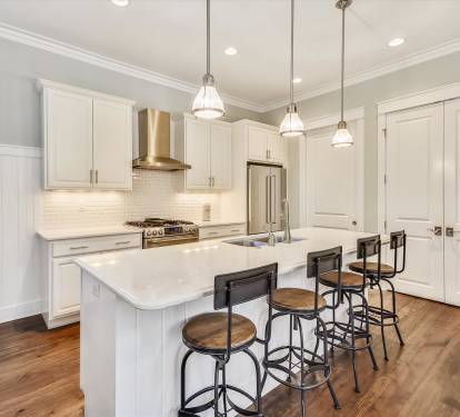 Roomy kitchen with space for the whole family to gather.