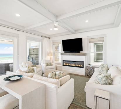 Spacious Living Area with Wall to Wall Gulf Views