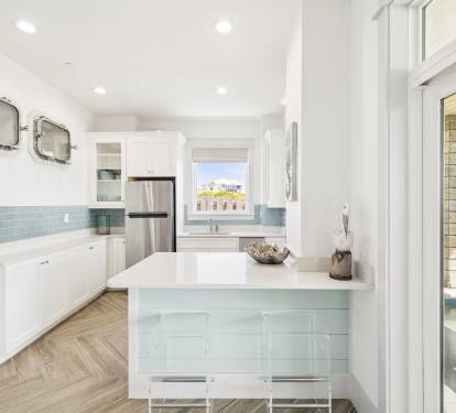 Ample Counter Space + Bar Seating for 2