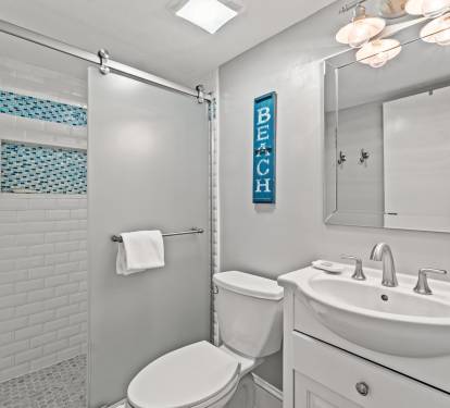 Guest Bathroom - Featuring a Freshly Tiled Walk-in Shower