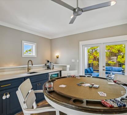 Enjoy a Game of Poker or Relax on the Private Covered Balcony!