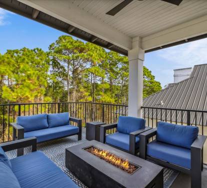 Sit by the Fire on the 3rd Floor Balcony off the Rec Room!