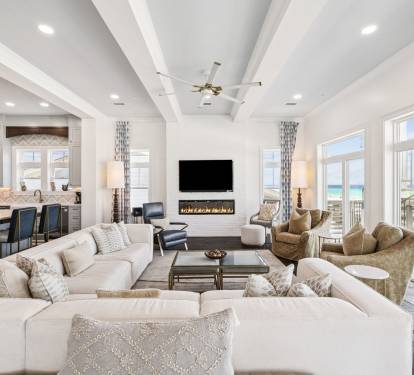 Elegant Living Area Offering Panamoramic Gulf Views