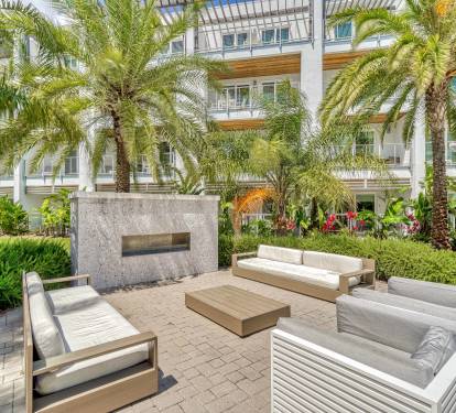 Relax by the Poolside Fireplace