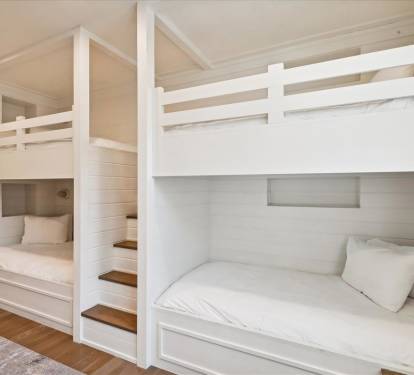 Ample Space for Everyone in Custom Twin Bunks!