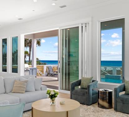 Sliding Glass Door Allow Views of the Beach for Days!