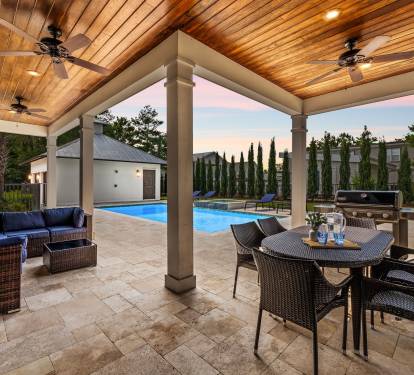 The Covered Patio Gives Ample Space to Gather and Grill at 30Yay!