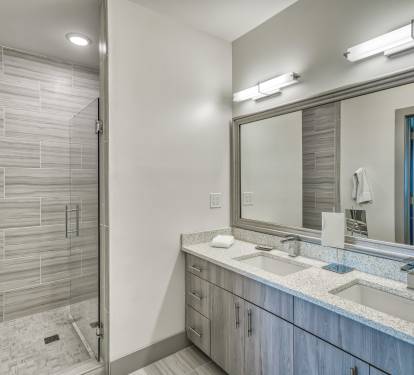 Queen Guest En-Suite - Dual Vanities & Walk-In Shower