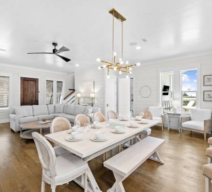 Seats 10 comfortably for family meals and celebrations.