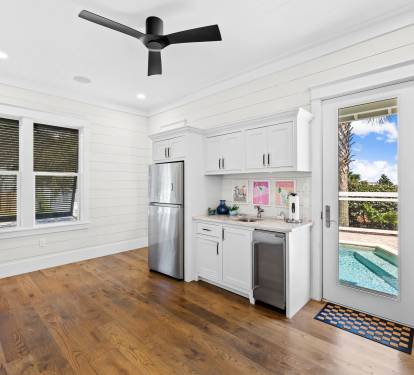 Extra fridge and ice maker for beach days and entertaining.