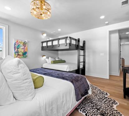 2nd Floor - King/Bunk Room with Flat-Screen TV