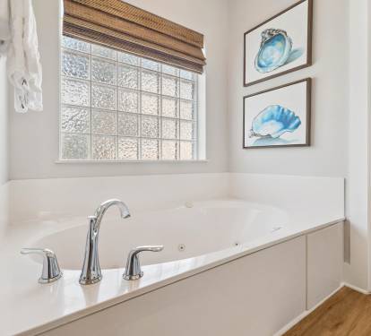 Relax & Reset in the Oversized Soaking Tub!