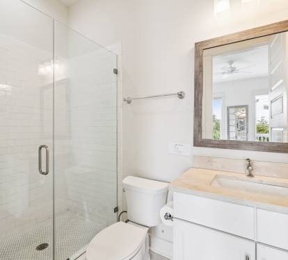 King Guest En-Suite - Single Vanity + Walk-In Shower
