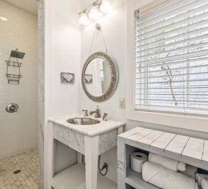 1st Floor Guest Bathroom - Single Vanity + Walk-In Shower