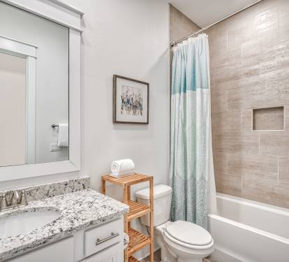 2nd Floor Shared Guest Bathroom - Single Vanity + Shower/Tub Combo