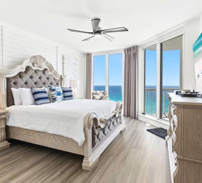 Wake up to stunning ocean views from your luxurious bedroom, where coastal elegance meets ultimate comfort and seaside serenity.