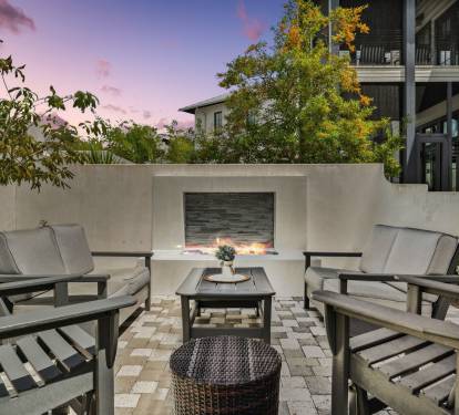Private Courtyard with Outdoor Fireplace