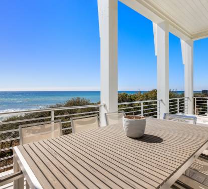 Enjoy gulf front dining on your private covered terrace, where stunning sea views create the perfect backdrop for meals.