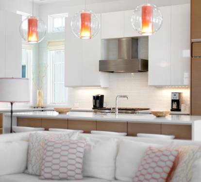 Your sleek kitchen awaits with premium appliances and stylish pendant lighting, perfect for preparing memorable meals during your stay.