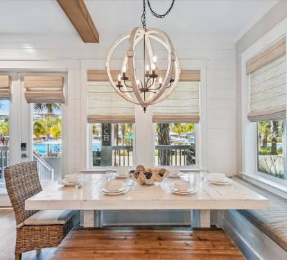 Views of the Lagoon Pool from Dining Area