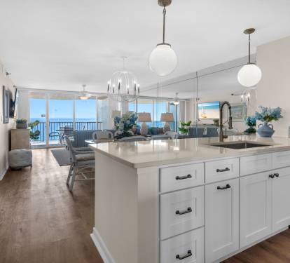 Open Kitchen, Dining and Living Area