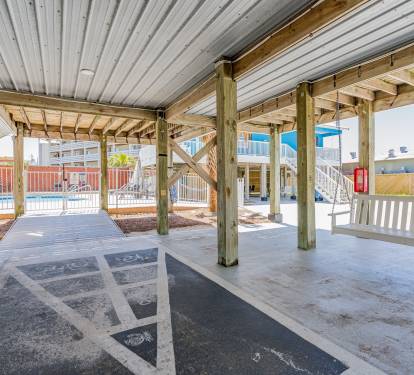 Endless Summer Shuffleboard Court + Covered Swing