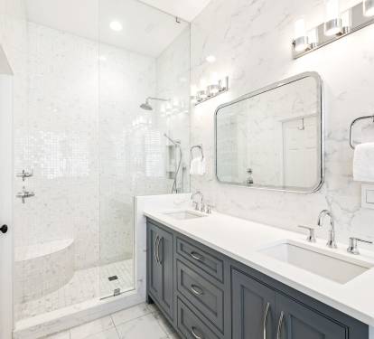 Primary King En-Suite - Dual Vanities + Walk-In Shower