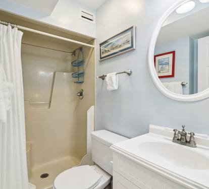 2nd Floor Shared Guest Bathroom - Single Vanity + Walk-In Shower