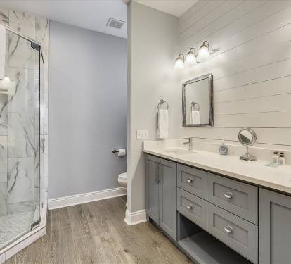 2nd Floor Primary En Suite- Double Vanities & Shower