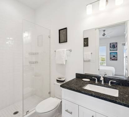 King Guest En-Suite - Single Vanity + Walk-In Shower
