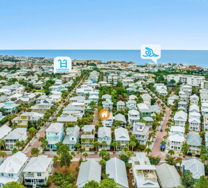 Aerial View - Offering a Quick Stroll to the Community Pool and Beach