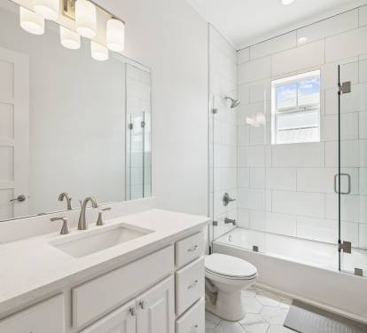 2nd Floor Guest Bathroom - Single Vanity + Shower/Tub Combo