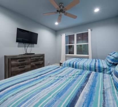 Koastal Kabana Bedroom 3 with Two Double Beds
