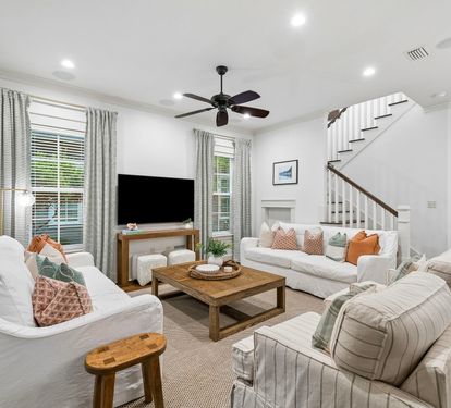 Open & Airy Living Space with Flat-Screen TV