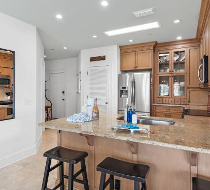 Casual breakfast bar seating inside this Sandestin Golf & Beach Resort condo-ideal for quick mornings before heading to the course.