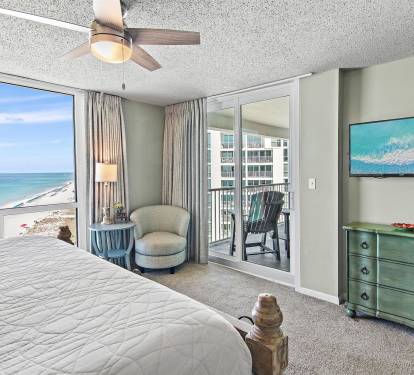 Wake up to endless ocean views from your bedroom balcony, where morning coffee and beach dreams come together perfectly.
