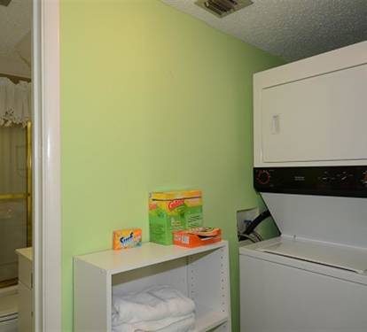 Your laundry needs are covered with this convenient washer-dryer combo and storage space right in your unit.
