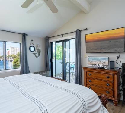 Wake up to stunning water views from your comfortable bed, with direct balcony access for morning coffee while watching the sunrise over the water.