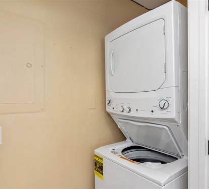 Your private in-unit laundry makes extended stays effortless—fresh clothes whenever you need them.