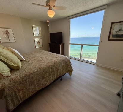 Wake up to endless ocean views from your comfortable bed, with crystal-clear waters stretching to the horizon right outside your window.