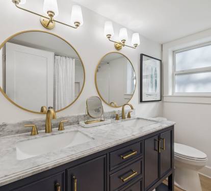 1st Floor Guest Bathroom - Dual Vanities